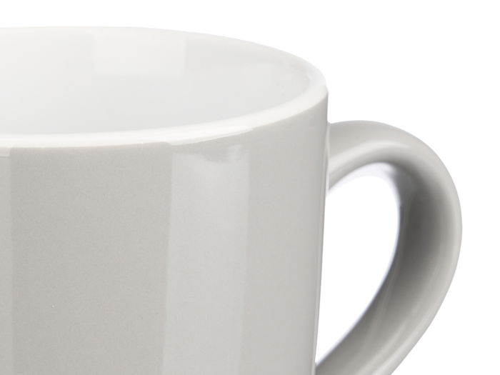 Vessia Set de 4 Tazas de Porcelana Gris, 410 ml, Dimensiones 20x11.7x18.5 cm (Set de 6)