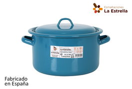 La Estrella Olla Recta con Tapa Turquesa 22 cm (6 Unidades)