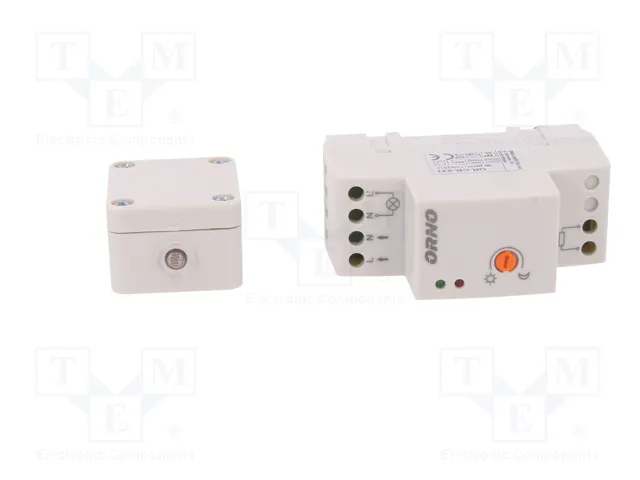 ORNO Interruptor de crepúsculo para raíl DIN 230VAC SPST-NO 20A