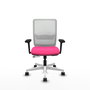 PIQUERAS Y CRESPO Silla de oficina Haches Rosa y Blanco con brazos 3D