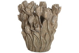 DKD Home Decor Jarron Shabby Gris Cemento 27 x 32 x 29 cm