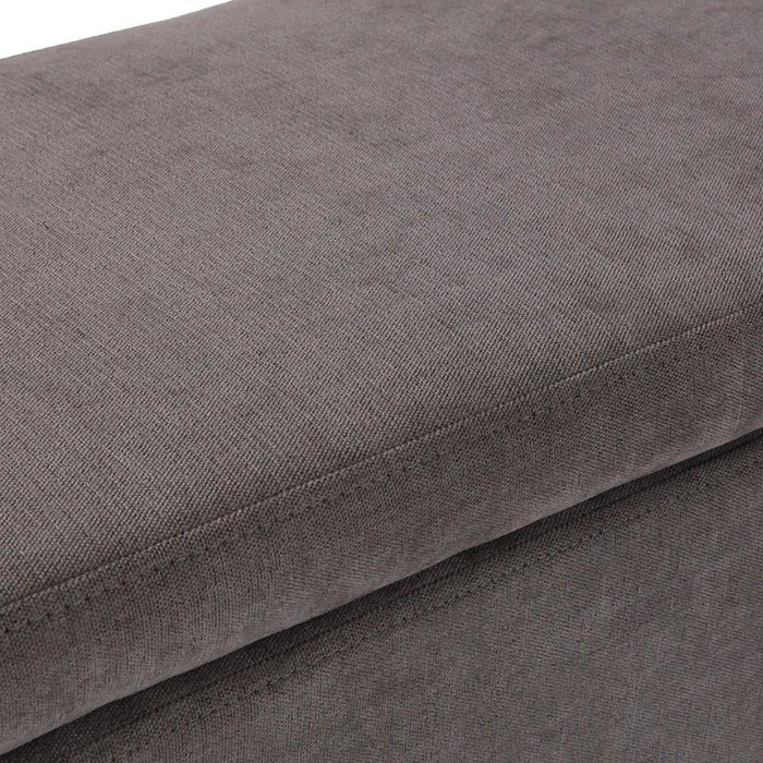 Versa Pie de Cama Tapizado Gris Oscuro Lino y Madera 95x36x43 cm Versa Pie de Cama Tapizado Gris Oscuro Lino y Madera 95x36x43 cm