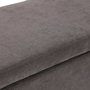 Versa Pie de Cama Tapizado Gris Oscuro Lino y Madera 95x36x43 cm
