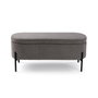 Versa Pie de Cama Tapizado Gris Oscuro Lino y Madera 95x36x43 cm