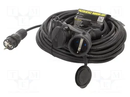 KEL Prolongador de alimentación H05RR-F 3G2,5mm2 25m Negro