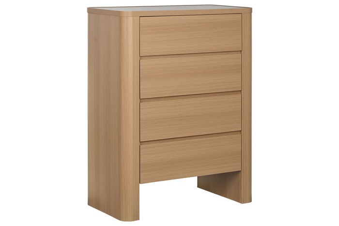 DKD Home Decor Chifonier Moderno Gris Claro Natural 4 Cajones 40 x 100 x 76 cm