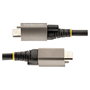 StarTech USB-C Cable de 0,5 m con Tornillo de Bloqueo, 10 Gbps, 100W PD, Gris/Negro