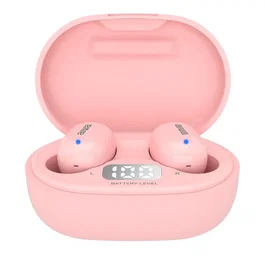 Aiwa EBTW-150PK Auriculares Inalámbricos Bluetooth 5.0 TWS Intraurales Hipergraves para Música y Llamadas con Estuche de Carga, Color Rosa