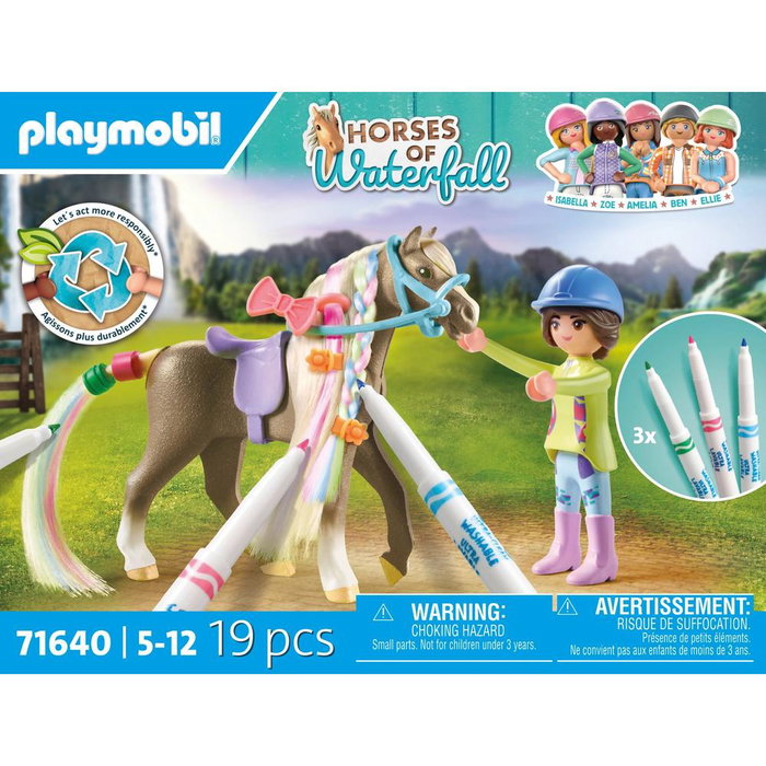 Playmobil Set Caballo Colorear con Rotuladores Lavables CRAYOLA
