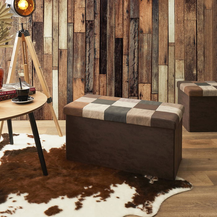 Home Deco Factory Banco-Puf Plegable Patchwork