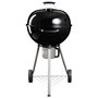 Dangrill Barbacoa Kettle Negra de Carbón, Parrilla con Tapa y Termómetro, Diámetro 57 cm, Superficie de Cocción 53 cm, con Ruedas y Recolector de Cenizas