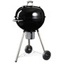 Dangrill Barbacoa Kettle Negra de Carbón, Parrilla con Tapa y Termómetro, Diámetro 57 cm, Superficie de Cocción 53 cm, con Ruedas y Recolector de Cenizas