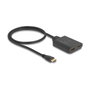 DeLOCK Conmutador HDMI 2x1 8K 60Hz con Cable Integrado 50cm HDCP HDR Negro