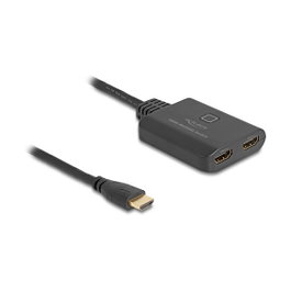 DeLOCK Conmutador HDMI 2x1 8K 60Hz con Cable Integrado 50cm HDCP HDR Negro