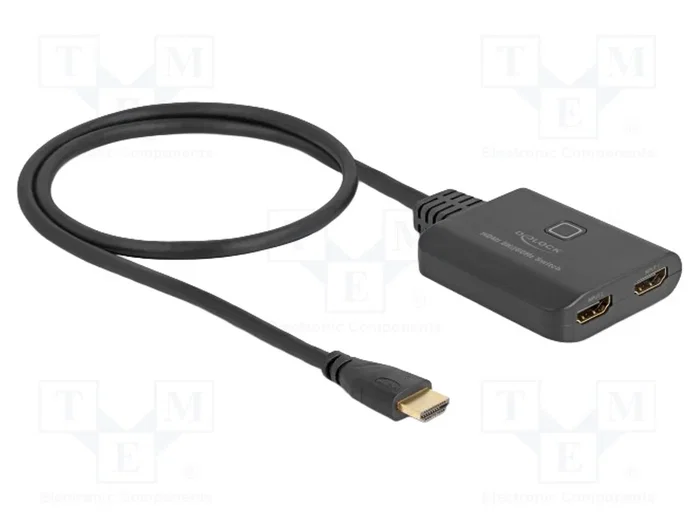 DeLOCK Conmutador HDMI 2 x 1 con cable integrado de 50 cm 8K 60 Hz