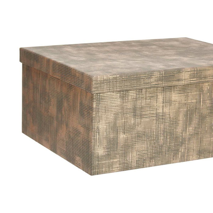 Set de Cajas Organizadoras Apilables Pincello Negro Cartón Rayas (2 Unidades)