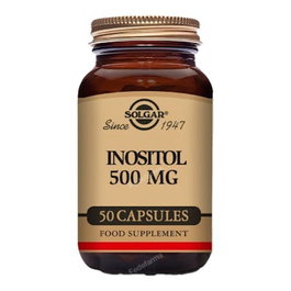 SOLGAR Inositol 500Mg. 50Cap. para Mantenimiento de la Función Cerebral y Neuronal Apto Veganos