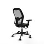 PIQUERAS Y CRESPO Silla de oficina Jorquera con mecanismo Sincro/Traslack, Negro y Gris