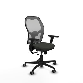 PIQUERAS Y CRESPO Silla de oficina Jorquera con mecanismo Sincro/Traslack, Negro y Gris