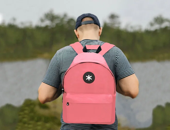 Antartik Mochila Coral con Asa y Bolsillos con Cremallera, Compartimento Portátil 14.1', Antirrobo, 310x160x410 mm