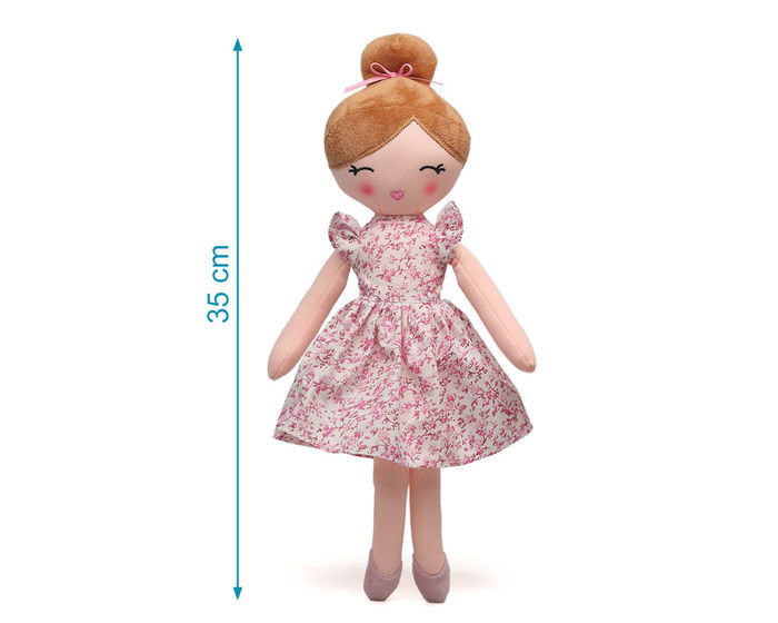 KioKids Muñeca de Trapo Multicolor con Vestido Floral para Bebés +10 Meses, Suave y Ligera, Poliéster KioKids Muñeca de Trapo Multicolor con Vestido Floral para Bebés +10 Meses, Suave y Ligera, Poliéster