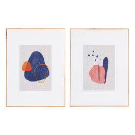 Cuadro Abstracto 2/M Madera Impreso 60 X 3 X 80 cm (Set de 2)