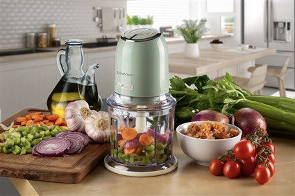 Ariete 438/04 Picadora Vintage Verde 400W 4 Cuchillas Acero Inoxidable 2 Velocidades Estilo Retro Funcional para Cocina