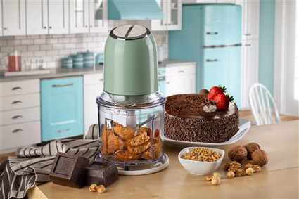 Ariete 438/04 Picadora Vintage Verde 400W 4 Cuchillas Acero Inoxidable 2 Velocidades Estilo Retro Funcional para Cocina