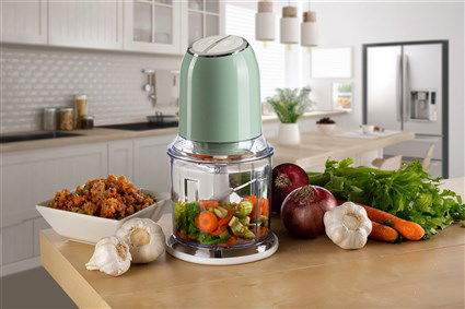 Ariete 438/04 Picadora Vintage Verde 400W 4 Cuchillas Acero Inoxidable 2 Velocidades Estilo Retro Funcional para Cocina