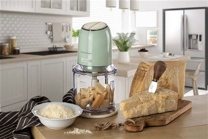 Ariete 438/04 Picadora Vintage Verde 400W 4 Cuchillas Acero Inoxidable 2 Velocidades Estilo Retro Funcional para Cocina