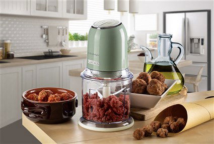 Ariete 438/04 Picadora Vintage Verde 400W 4 Cuchillas Acero Inoxidable 2 Velocidades Estilo Retro Funcional para Cocina