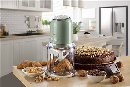 Ariete 438/04 Picadora Vintage Verde 400W 4 Cuchillas Acero Inoxidable 2 Velocidades Estilo Retro Funcional para Cocina