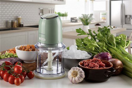 Ariete 438/04 Picadora Vintage Verde 400W 4 Cuchillas Acero Inoxidable 2 Velocidades Estilo Retro Funcional para Cocina