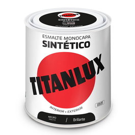 Titan 5808993 Esmalte Sintético Monocapa Negro Brillante 250 ml