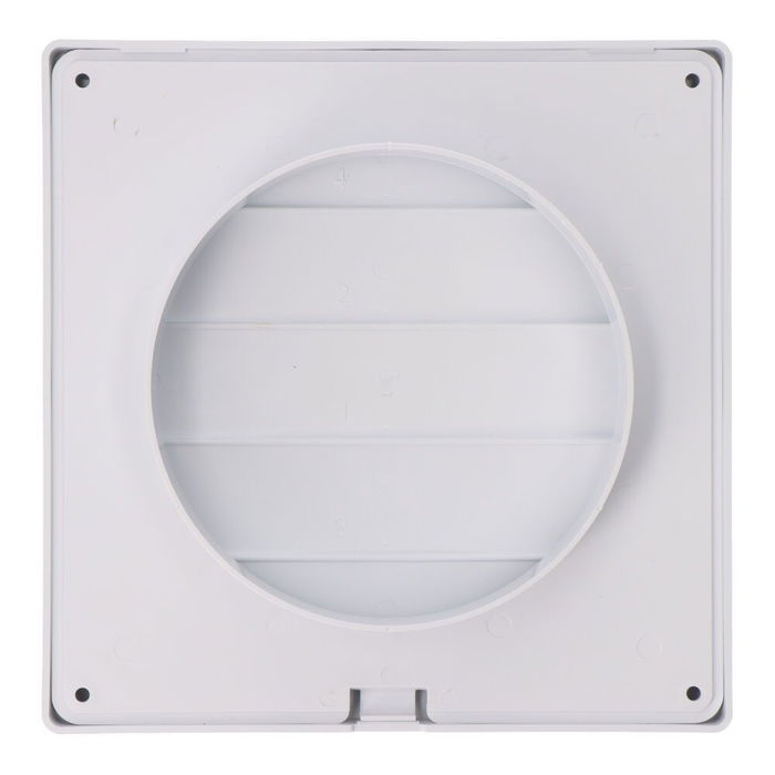 Edm Rejilla Ventilación Cuadrada Empotrable Lamas Móviles 170x170mm ø120mm ABS Blanca