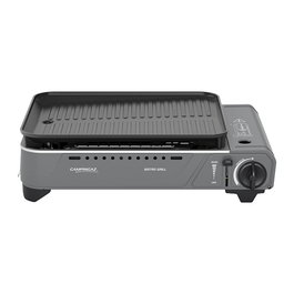 Campingaz Bistro Grill, Parrilla de Gas Portátil para Exterior 2000 W, Encendido Piezoeléctrico, Superficie Antiadherente 33.5x28 cm, Incluye Funda de Transporte