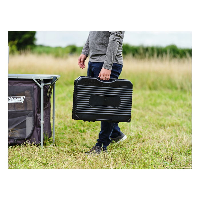 Campingaz Bistro Grill, Parrilla de Gas Portátil para Exterior 2000 W, Encendido Piezoeléctrico, Superficie Antiadherente 33.5x28 cm, Incluye Funda de Transporte