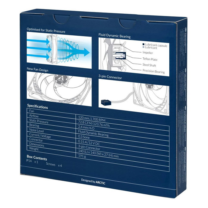 ARCTIC P14 Ventilador de 14 cm Negro