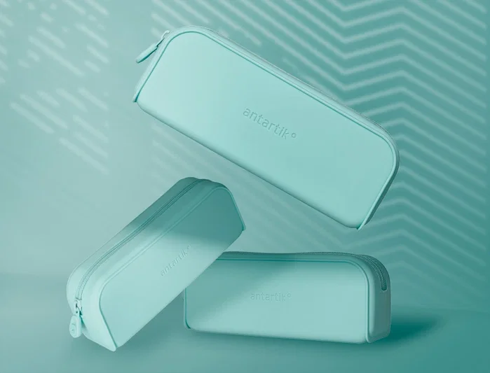 Antartik Estuche Portatodo Prisma Silicona Soft Rectangular Verde Menta