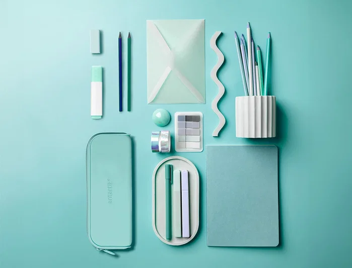 Antartik Estuche Portatodo Prisma Silicona Soft Rectangular Verde Menta