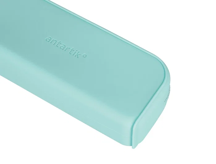 Antartik Estuche Portatodo Prisma Silicona Soft Rectangular Verde Menta