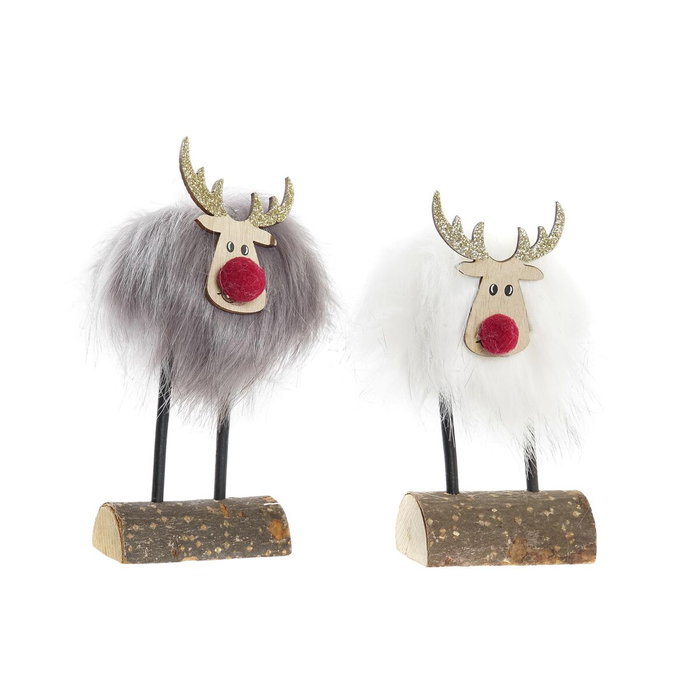 DKD Home Decor Figura Poliéster Navidad Alpina Surtido de 2