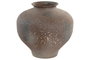 DKD Home Decor Jarrón de Metal Envejecido Marrón 22x22x22 cm