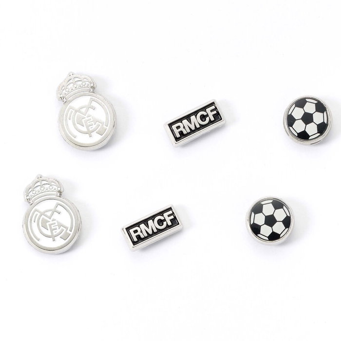 THE CARAT SHOP Set 3 Pares de Pendientes Oficiales Real Madrid con Escudo y Logo, Cierre a Presión, Licencia Oficial, Hipoalergénicos