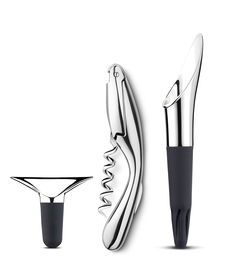 Georg Jensen Juego Utensilios Vino 3 Piezas Sacacorchos Tapón Vertedor Acero Inoxidable