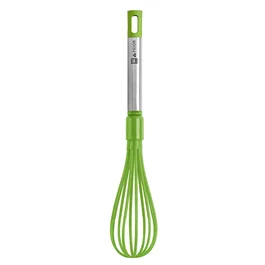 BRA Prior A197001 Batidor de Bolas de Nylon para Cocina, Color Negro y Verde, Mango de Silicona, Apto Lavavajillas