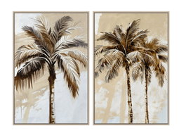 DKD Home Decor Cuadros PS Lienzo Palmera Surtido de 2 Piezas 83x4,5x123 cm