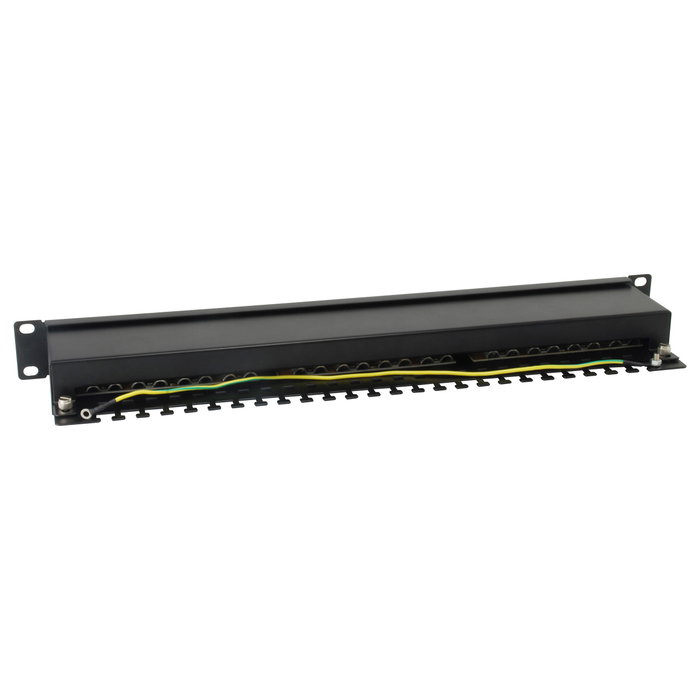 Equip Patch Panel 24 Puertos Categoría 6 (Cat6) Apantallado Color Negro