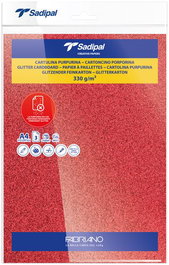Cartulina Purpurina A4 Sadipal 330G Rojo Paquete De 3