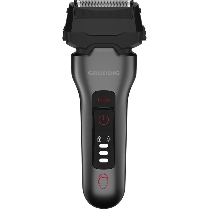 Grundig MS 8330 Afeitadora de Láminas con Sensor BeardCare y Carga USB, Cromo Mate Oscuro / Rojo Grundig MS 8330 Afeitadora de Láminas con Sensor BeardCare y Carga USB, Cromo Mate Oscuro / Rojo